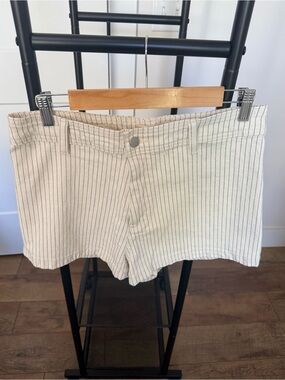 Women’s Striped Cream and Blue Shorts
